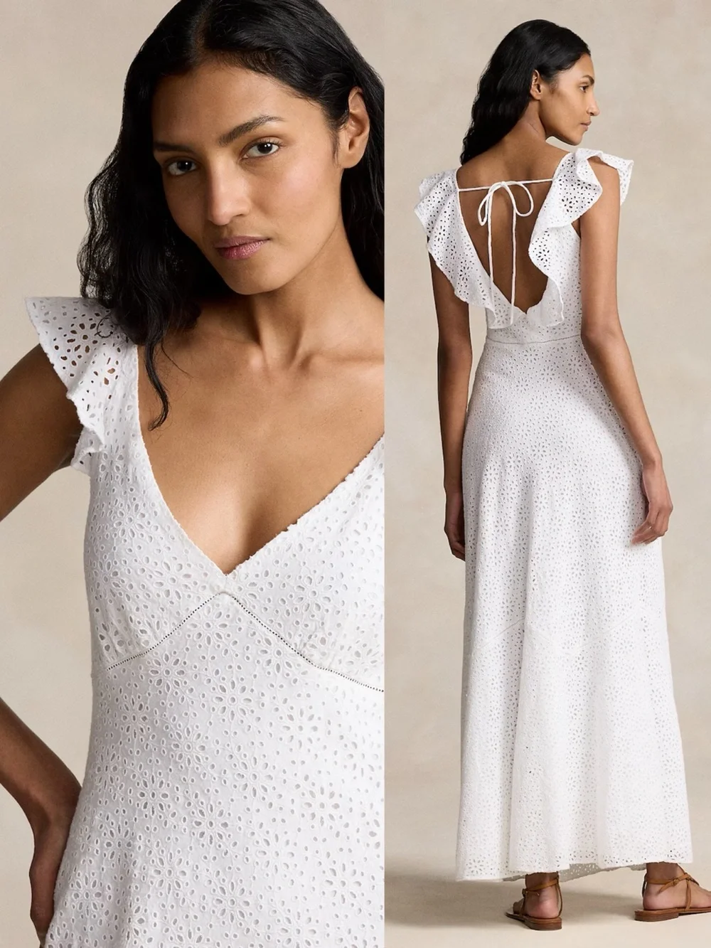 Polo Ralph Lauren • Embroidered Eyelet Cotton Dress white broderie anglaise - Picture 14 of 15